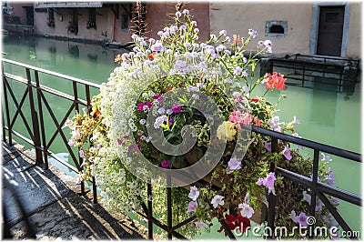 Beautiful canals of Annecy old town, France Stock Photo