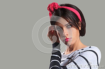 Beautiful Girl with Hair Band Stock Photo