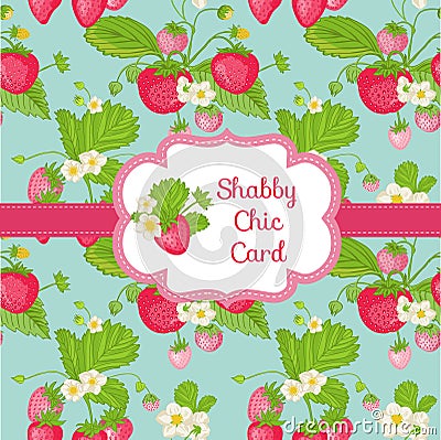 Beautiful Card - Strawberry Vector Illustration