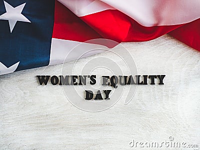 Beautiful card for Women`s Equality Day. Close-up Stock Photo