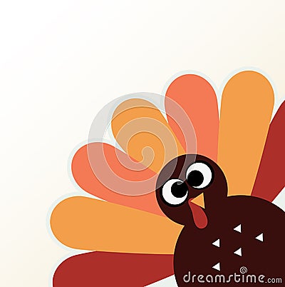 Beautiful cartoon Turkey Bird Vector Illustration