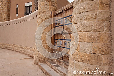 Beautiful carved door in Riyadh, Saudi Arabia Stock Photo