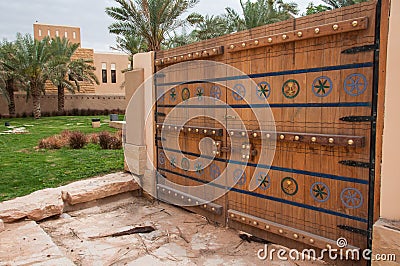Beautiful carved door in Riyadh, Saudi Arabia Stock Photo