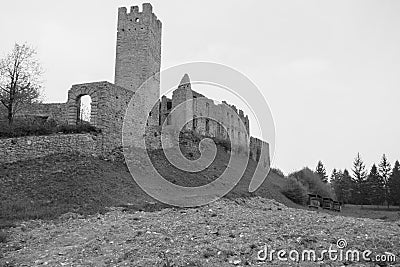 Beautiful castel belfort ruin in italy Stock Photo