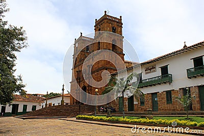 BEAUTIFUL CATHEDARAL IN BARICHARA, COLOMBIA Stock Photo