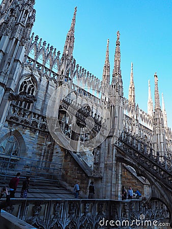 Beautiful cathedral in the city of Milan, Italy Editorial Stock Photo