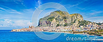 Beautiful Cefalu, small resort town on Tyrrhenian coast of Sicily, Italy Stock Photo