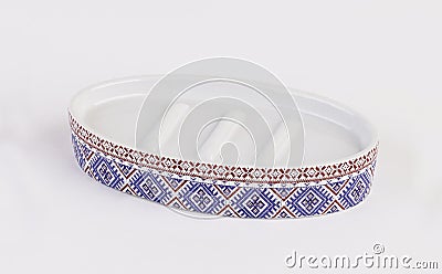 Beautiful ceramic soap dish isolated Stock Photo