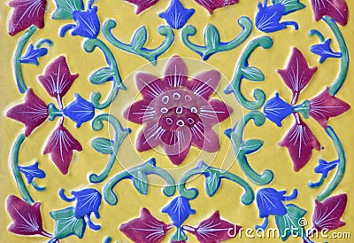 Beautiful ceramic in Thai floral style Stock Photo