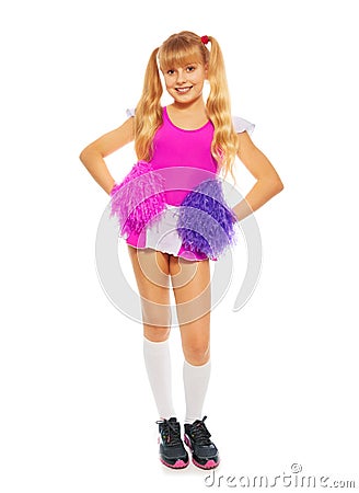 Blond cheerleader girl Stock Photo