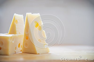 Beautiful cheeses in the kitchen Stock Photo