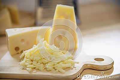 Beautiful cheeses in the kitchen Stock Photo