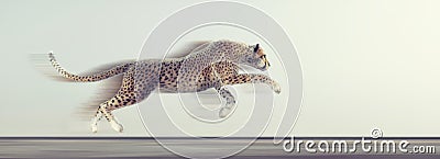 A beautiful cheetah running Cartoon Illustration