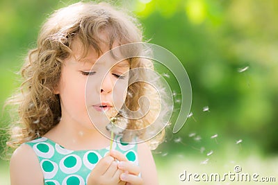 Beautiful child in spring Stock Photo