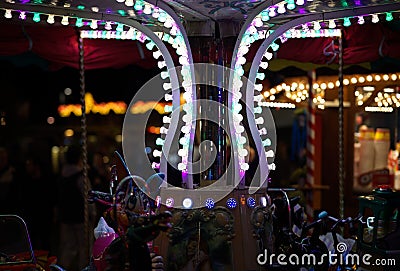 A beautiful children's carousel on the market square in Halle an der Saale, Saxony-Anhalt Editorial Stock Photo