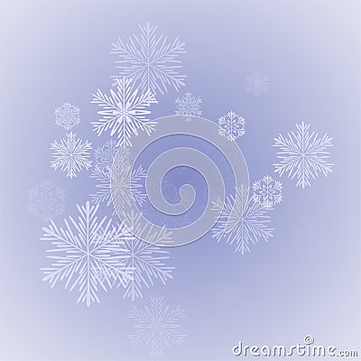 Beautiful Christmas Background with Falling Snowflakes. Element of Design with Snow for a Postcard, Invitation Card, Banner, Vector Illustration