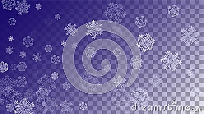 Beautiful Christmas Background with Falling Snowflakes. Element of Design with Snow for a Postcard, Invitation Card, Banner, Vector Illustration