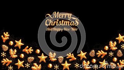 Beautiful Christmas card with glamorous season greetings typography Stock Photo