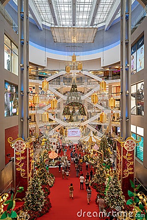 Beautiful Christmas decoration in Pavilion Kuala Lumpur. Editorial Stock Photo