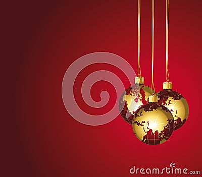 Beautiful christmas world ornaments. Vector Illustration