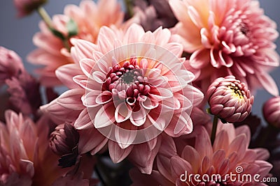 beautiful chrysanthemum flower close up generative ai Stock Photo