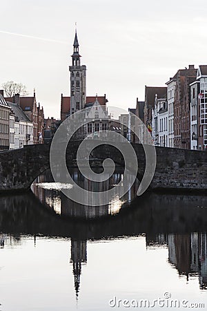 Beautiful church in Brugge,Belgium Editorial Stock Photo