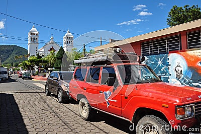 Beautiful church of Juayua, El Salvador Editorial Stock Photo