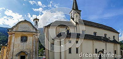 Beautiful church in Malesco in the Vigezzo Valley Editorial Stock Photo