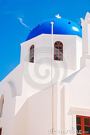 Beautiful church in Santorini. Greece Stock Photo