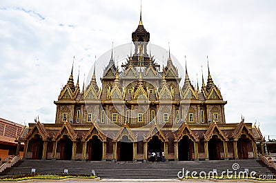 Beautiful of church or ubosot of Wat Tha Sung or Wat Chantharam Stock Photo