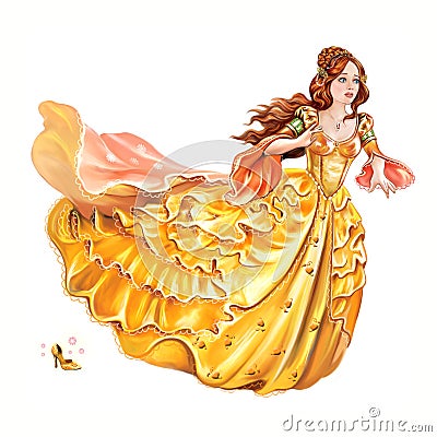 Beautiful Cinderella oses a crystal shoe Stock Photo