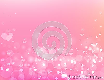Beautiful circle and heart on pink background. Vector Illustration