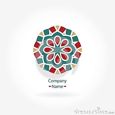 Beautiful circular Retro Logo. Mandala. Vintage decorative elements. Icons. Vector Illustration