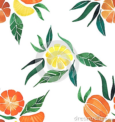 Beautiful citrus group watercolor hand sketch Stock Photo