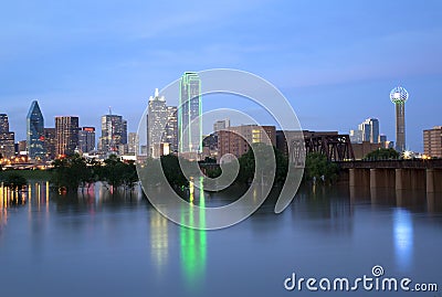 Beautiful city Dallas skyline at night Stock Photo