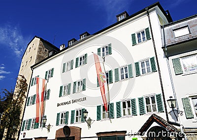 ZELL AM SEE, AUSTRIA - MAY 20, 2017: Zell am See old town, the administrative capital in the state of Salzburg Editorial Stock Photo