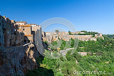 View of little medieval town Pitigliano, Tuscany, Italy Editorial Stock Photo
