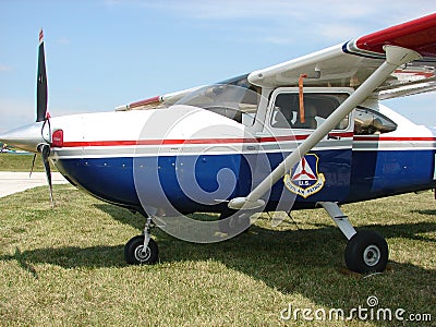 Beautiful classic Civil Air Patrol Cessna 182 Skylane aircraft. Editorial Stock Photo