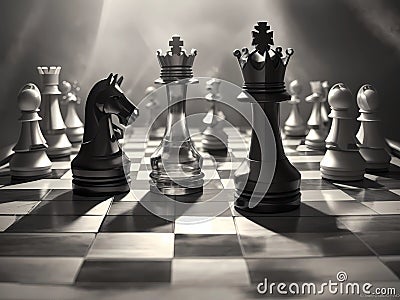 Beautiful classic game of chess Stock Photo