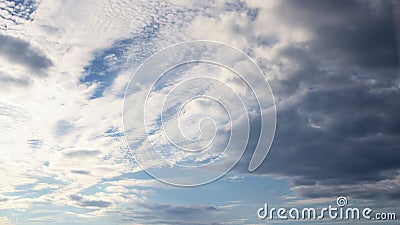 Beautiful clear crisp cloudscape with large, building clouds. Stock Photo