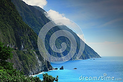 Beautiful Cliff in Hualien, Taiwan Stock Photo