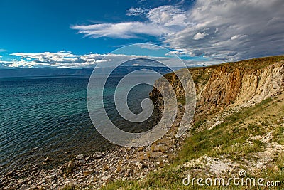 Beautiful cliff on Olkhon island, Baikal Stock Photo
