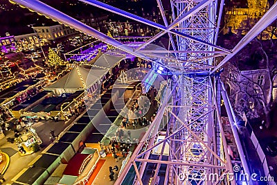 Beautiful close up of the metal structure of the wheel of fortune Stock Photo