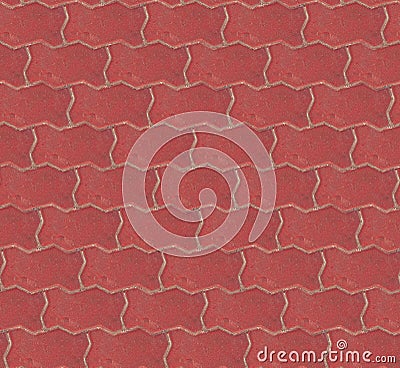 Seamless red brick pavement texture background. Seamless background design Stock Photo
