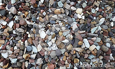 Beautiful closeup picture of tiny rock fragments at the road side Stock Photo