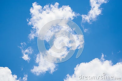 Beautiful clouds on blue clear sky for wallpaper. Stock Photo