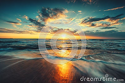 Beautiful sunrise over the sea Stock Photo