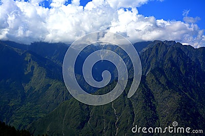 Beautiful cloudy Rock hills HD view from Uttarakhand Stock Photo