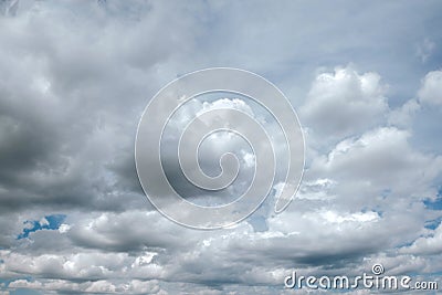 Beautiful cloudy sky. The clouds are thickening. The sky before the rain Stock Photo