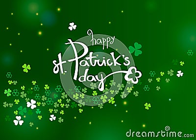 Beautiful clover shamrock leaves banner template for St. Patrick`s day design Cartoon Illustration